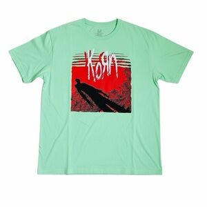 Korn Self-Titled Graphic Tee | Minty Green Nu-Metal T-Shirt Unisex Small